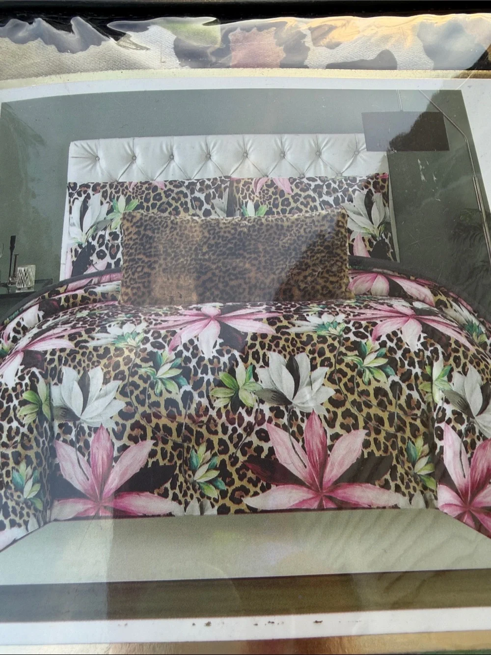 100% Cotton KING Duvet Cover Set Christian Siriano NWT Tahitian leopard floral